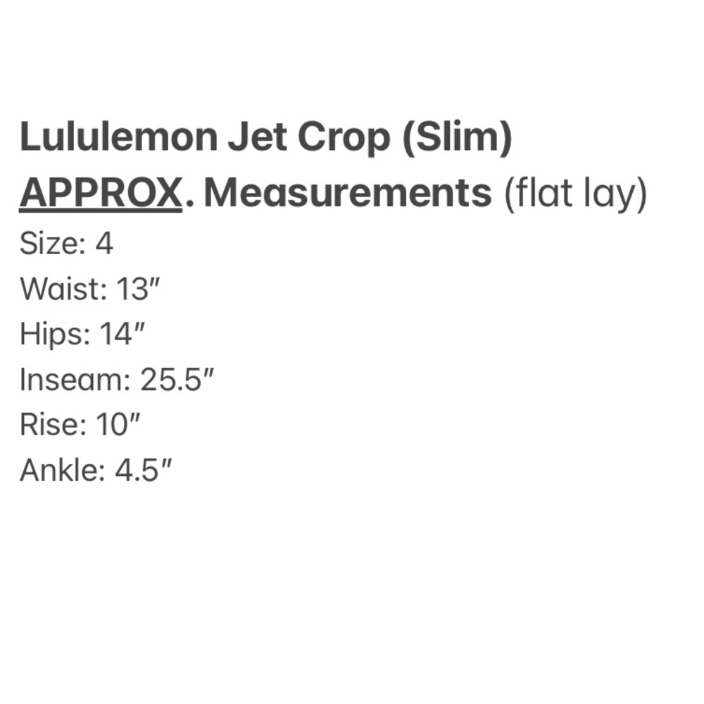 Lululemon Jet Crop (Slim), size 4 - Picture 12 of 12